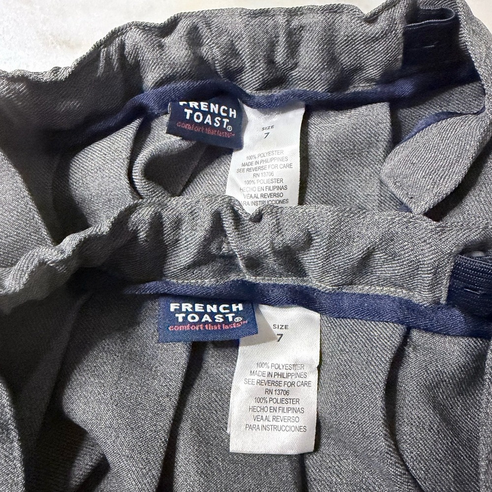 Lot 2 Pc FRENCH TOAST GIRLS GREY UNIFORM SKIRT Size 7 School